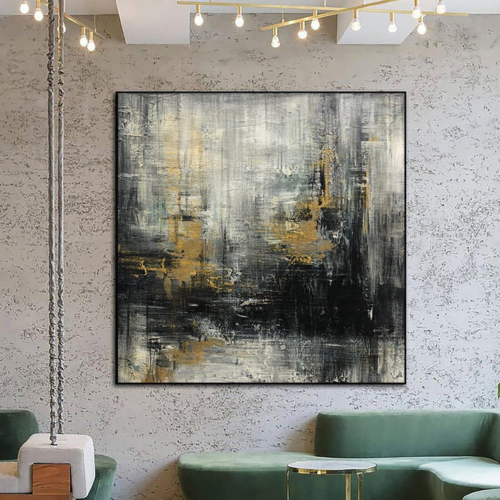 Abstract Black Art Expressionist Paintings On Canvas Oil Painting Modern Wall Art Gold Leaf Fine Art Hand Painted Art | SCOTOPIC VISION - trendgallery.ca