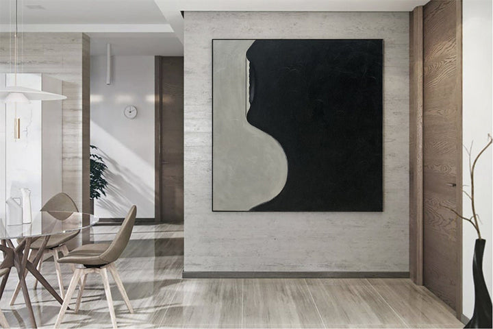 Large Black And White Abstract Painting On Canvas Acrylic Painting Original Living Room Wall Art Modern Home Decor Wall Art Contemporary Art | DARK WAVE - trendgallery.ca