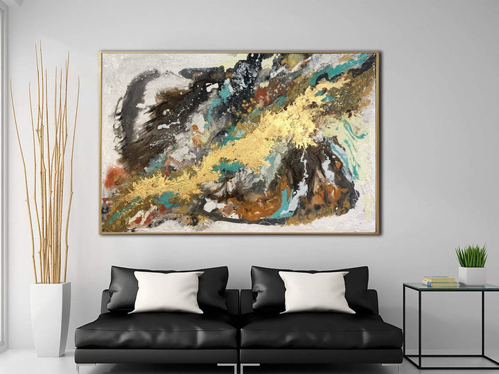 Large Brown Abstract Painting Large Wall Art Original Beige Art On Canvas Oil Painting Contemporary Art Over The Fireplace Decor | VARIETY OF FLAVORS 36"x54"