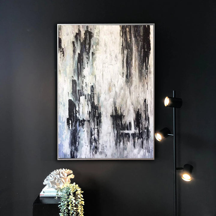 Abstract Landscape Art in White, Grey and Brown | RAIN VEIL - trendgallery.ca