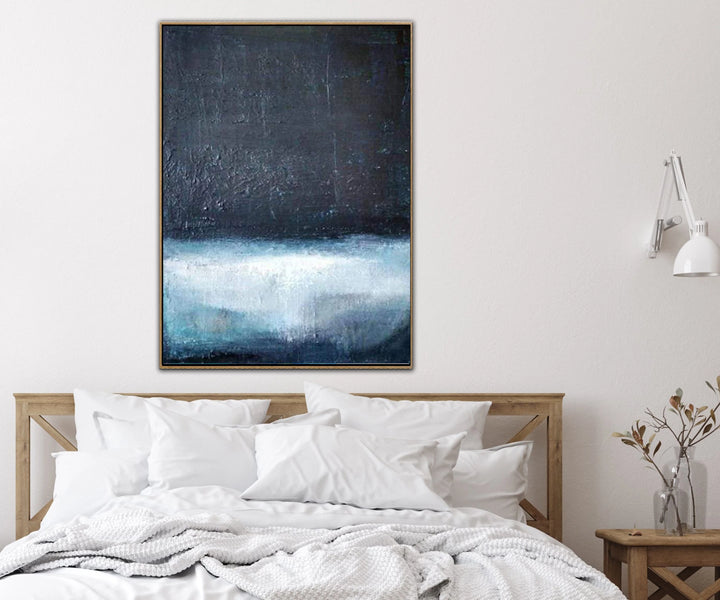 Abstract Landscape Art in Black, White and Blue | SPACE NEBULA - trendgallery.ca