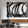 Large Original Oil Abstract Painting Black And White Acrylic Painting On Canvas Modern Handmade Canvas Wall Painting | COURSE OF ACTIONS - trendgallery.ca