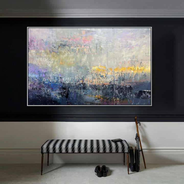 Large Abstract Sunset Paintings On Canvas Abstract Colorful Minimalist Art Handmade Home Decor | DEPTH OF NATURE 323 36.6"x63"