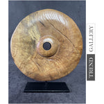 Abstract Wood Sculpture Art Modern Round Wood Statue Hand Carved Art Table Desktop Art | NATURE OF THINGS 18.5"x12.2"