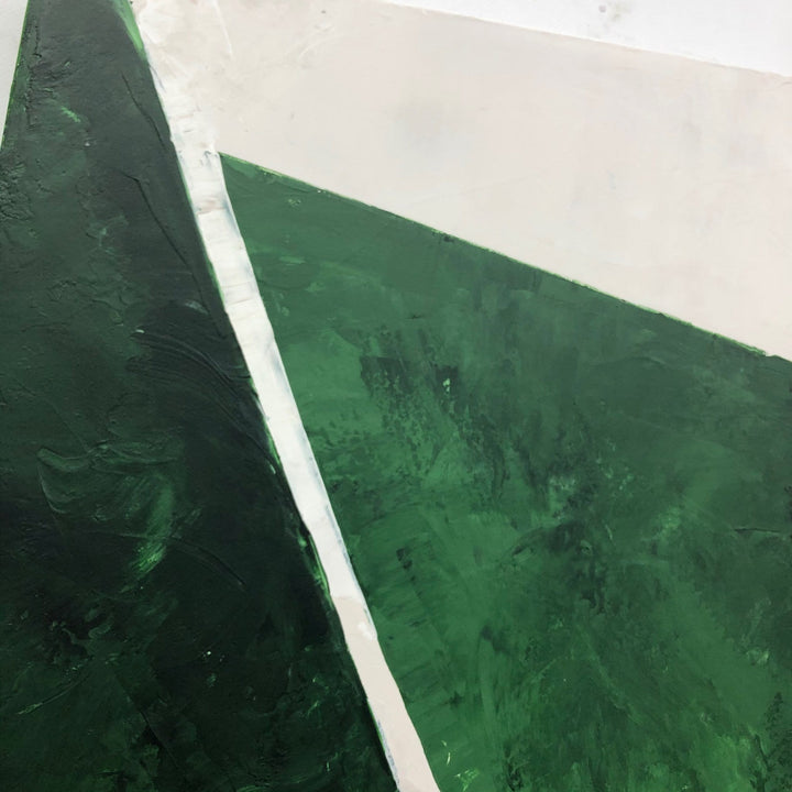 Large Green Abstract Painting Abstract Green Art on Canvas Original Modern Wall Art White and Green Art Geometric Wall Art | GREEN GEOMETRY - trendgallery.ca