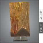 Creative Rectangular Wood Sculpture Hand Carved Modern Sculpture Gold Wood Desktop Art for Home | WOODEN GOLD 18.5"x9"