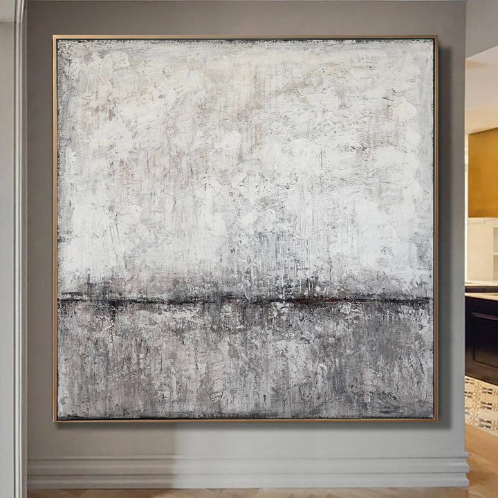 Original Gray Abstract Painting Art Modern Abstract Painting Large Wall Art | WHITE MORNING - trendgallery.ca