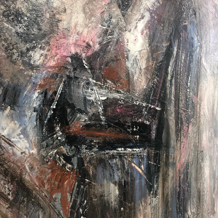 Abstract Figurative Paintings On Canvas In Dark Colors Expressionist Art Humans Couple Painting Romantic Art Textured Painting | LOVE FROM THE PAST - trendgallery.ca