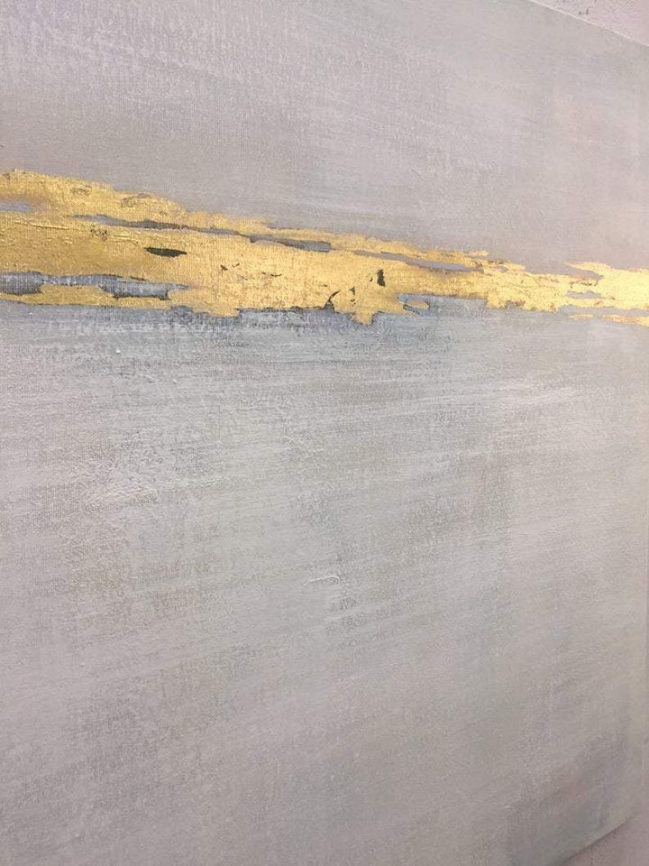 Original Abstract Painting On Canvas Gray Abstract Painting Gold Painting Texture Art | GLEAM