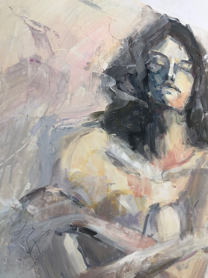 Extra Large Oil Painting Large Canvas Art Oil Female Body Painting Modern Large Canvas Abstract Naked Woman Body Modern Artwork | NAKED SILENCE - trendgallery.ca