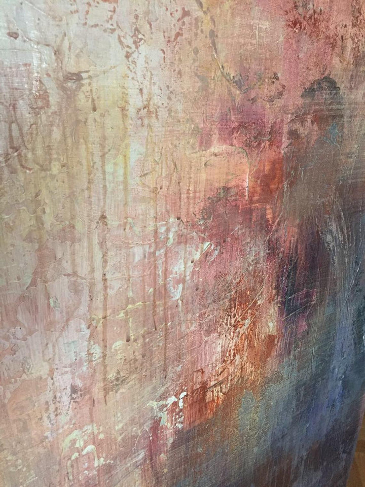 Colorful Abstract Painting Navy Blue Painting Beige Painting White Wall Art Original Artwork Painting Art On Canvas | ALLURING ABYSS - trendgallery.ca