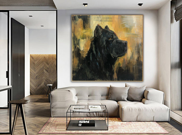 Abstract Cane Corso Paintings On Canvas Cane Corso Wall Art Dog Painting 50x50 Expressionist Art Pet Painting | DOCILE GUARD - trendgallery.ca
