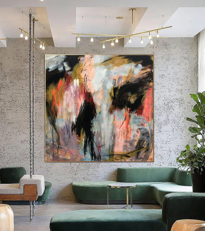 Large Abstract Painting on Canvas Colorful Wall Art Modern Vibrant Artwork Original Oil Painting Contemporary Wall Art for Aesthetic Decor | FLASHES OF LIGHT - trendgallery.ca
