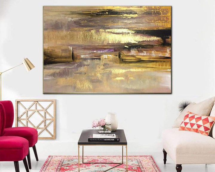 Large Original Paintings On Canvas Oil Modern Abstract Artwork Gold Leaf Contemporary Art | RADIANCE OF ETERNITY - trendgallery.ca