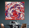 Jackson Pollock Style Painting Abstract Red Mixed Blue White Painting Aesthetic Painting Expressionist Art Luxury Painting | EMOTIONAL MOVEMENT - trendgallery.ca