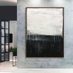 Large Decor Black And White Art Contemporary Texture Abstract Painting Black And White | GOOD AND EVIL