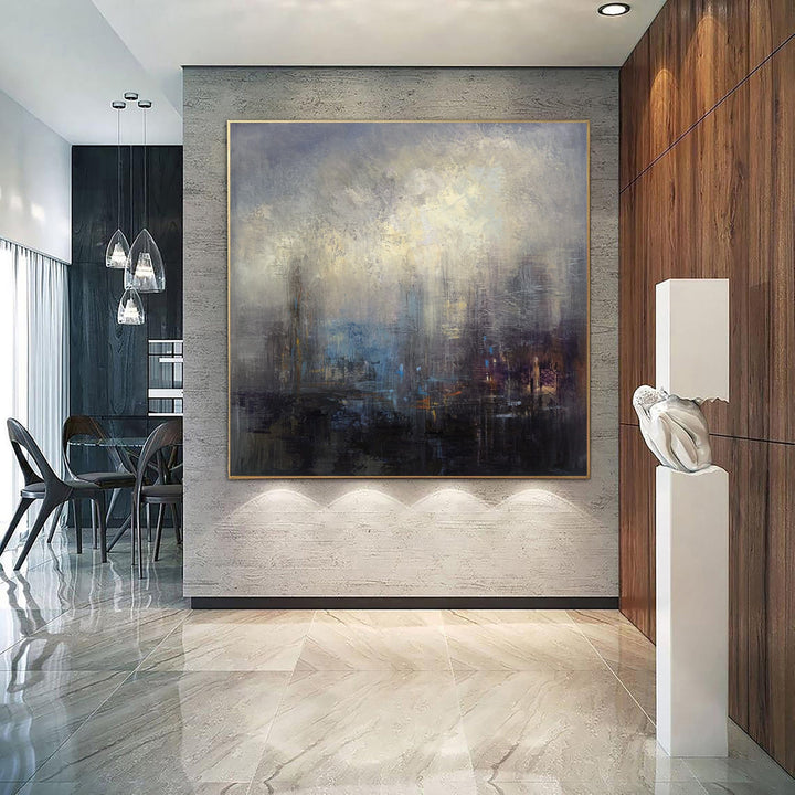 Abstract Painting on Canvas Dark Wall Art Heavy Textured Artwork Original Oil Painting Contemporary Wall Art for Indie Room Decor | GLIMPSES OF THE SUN - trendgallery.ca