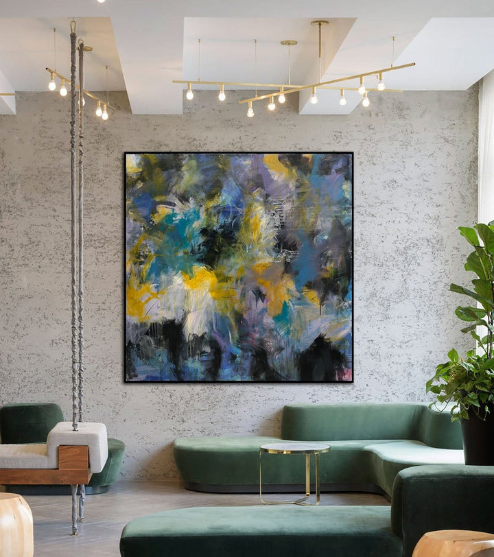 Large Original Abstract Colorful Acrylic Painting On Canvas Modern Fine Art Oil Painting Unique Artwork | SUNRAYS IN THE SEA - trendgallery.ca