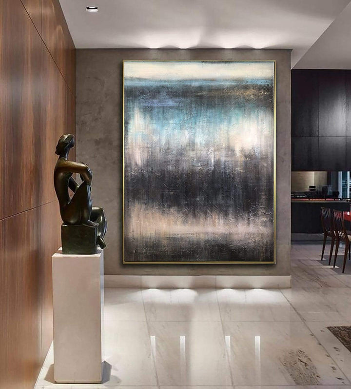 Large Artwork For Wall Black Art Canvas Modern Abstract Painting Unique Wall Art | ETERNAL SHINING 72"x54" - Trend Gallery Art | Original Abstract Paintings