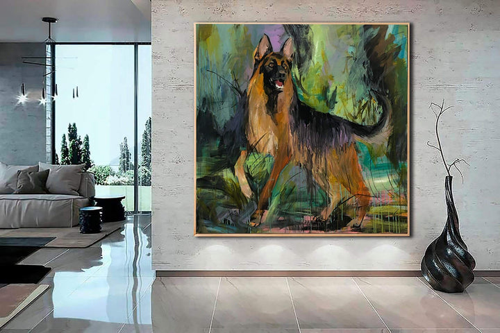 SHEPHERD ON A WALK 50"x50"