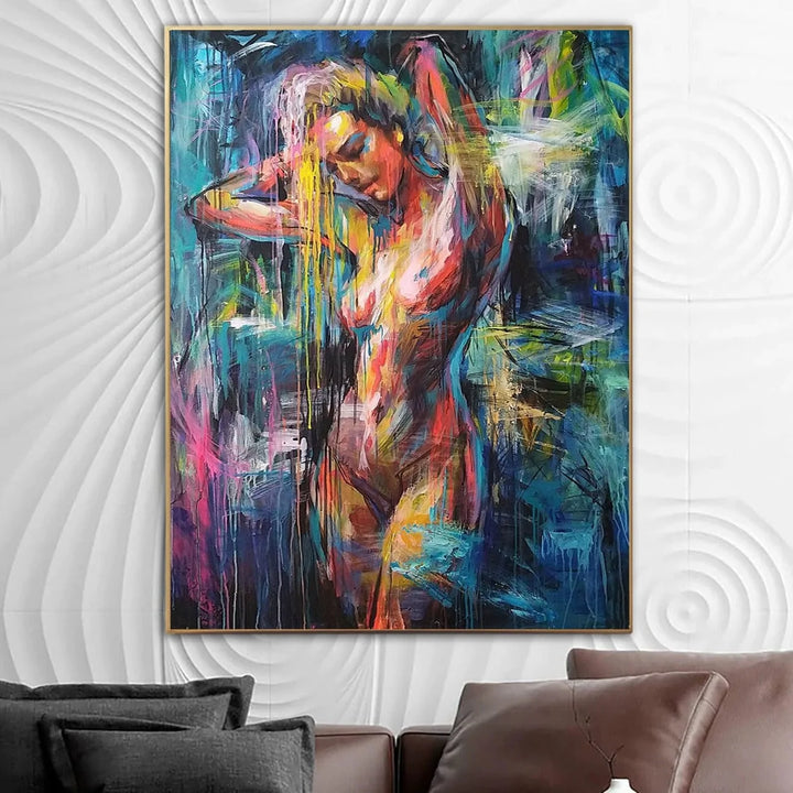 Large Abstract Figurative Art Original Colorful Paintings On Canvas Textured Handmade Painting Modern Vivid Fine Art | LADY RAIN - trendgallery.ca