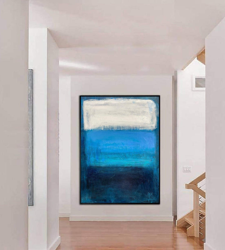 Royal Blue Painting Canvas Mark Rothko Style Painting Blue Wall Art Minimalist Art Wall Hanging Decor Commission Painting | MEMORY OF THE SEA - trendgallery.ca