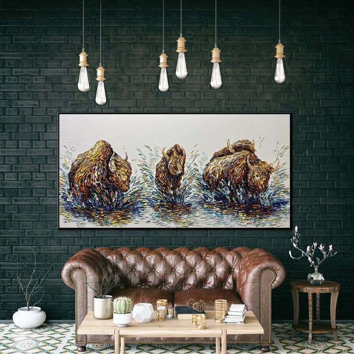 PACK OF BISONS 23"x46"