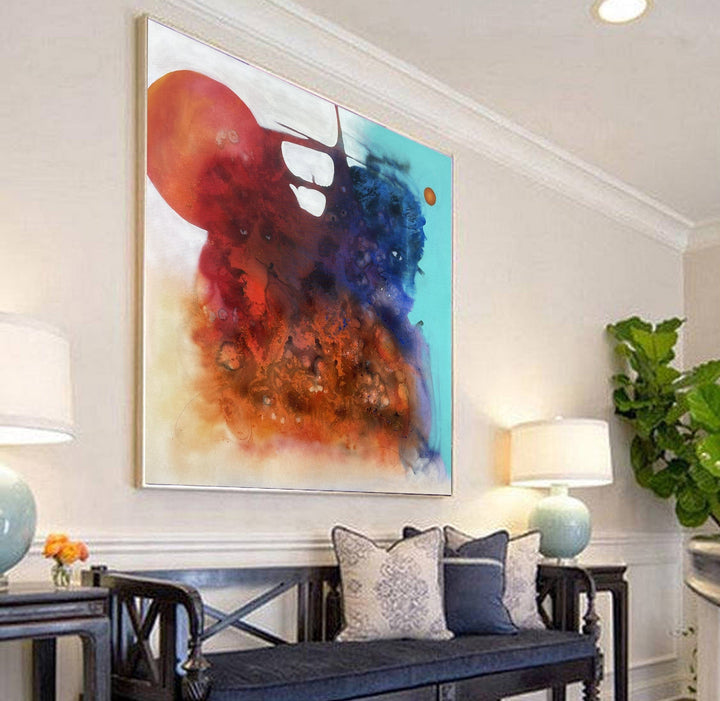 Original Abstract Colorful Paintings On Canvas Textured Hand Painted Art Modern Oil Painting | ABSTRACT MOUSE 50"x50" - Trend Gallery Art | Original Abstract Paintings