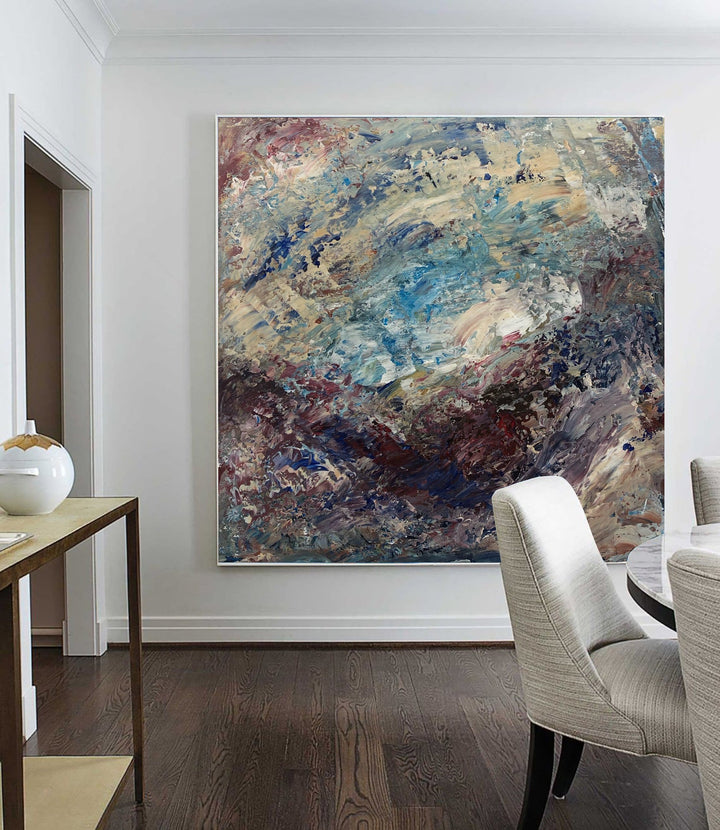 Abstract Painting Canvas Colorful Wall Art Abstract Cliff Art Painting Palette Knife Art Contemporary Wall Art Luxury Painting | SEASHORE CLIFF - trendgallery.ca