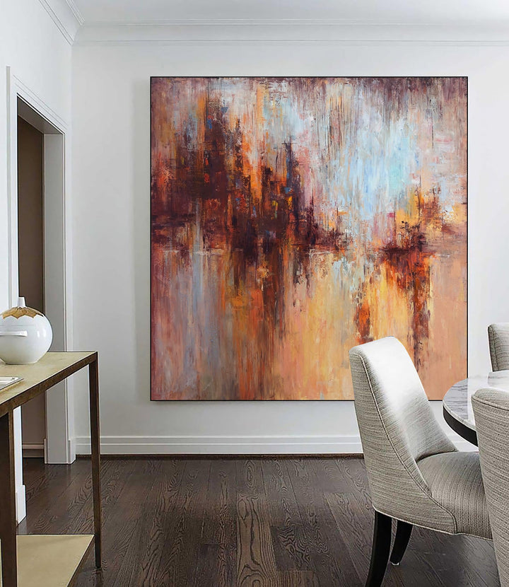 Large Abstract Paintings On Canvas Orange Oversized Painting Red Canvas Art Living Room Wall Art Abstract Cityscape Cityscape Painting | RAINY WEEKEND - trendgallery.ca