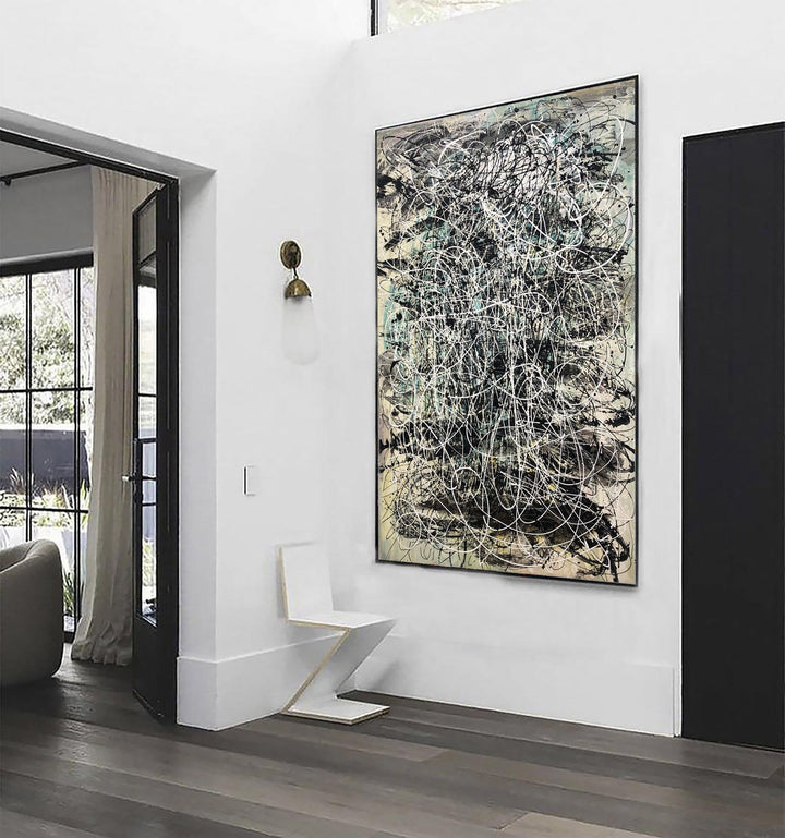 Jackson Pollock Style Paintings On Canvas Original Abstract Fine Art Modern Painting Handmade Artwork | GHOSTLY VISION - trendgallery.ca