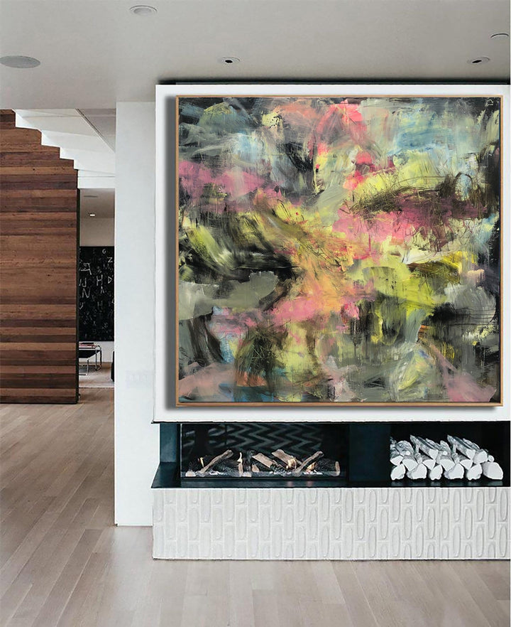 Extra Large Acrylic Abstract Colorful Painting On Canvas Texture Fine Art Handmade Oil Painting Modern Art | MORNING IN THE FOREST - trendgallery.ca