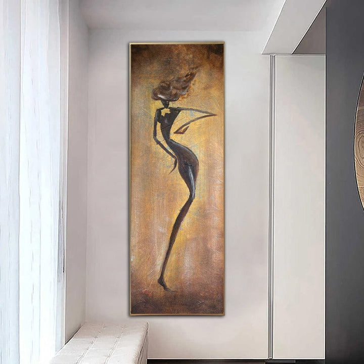 Large Original Figurative Oil Paintings On Canvas Modern Brown Abstract Painting Creative Female Abstract Artwork Unique Textured Fine Art | FEMALE STYLE - trendgallery.ca