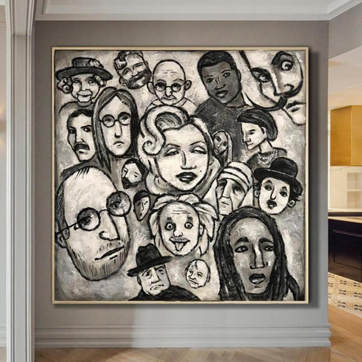 Famous Face Painting Black And White Abstract People Painting Lifestyle Human Art | FAMOUS PEOPLE - trendgallery.ca