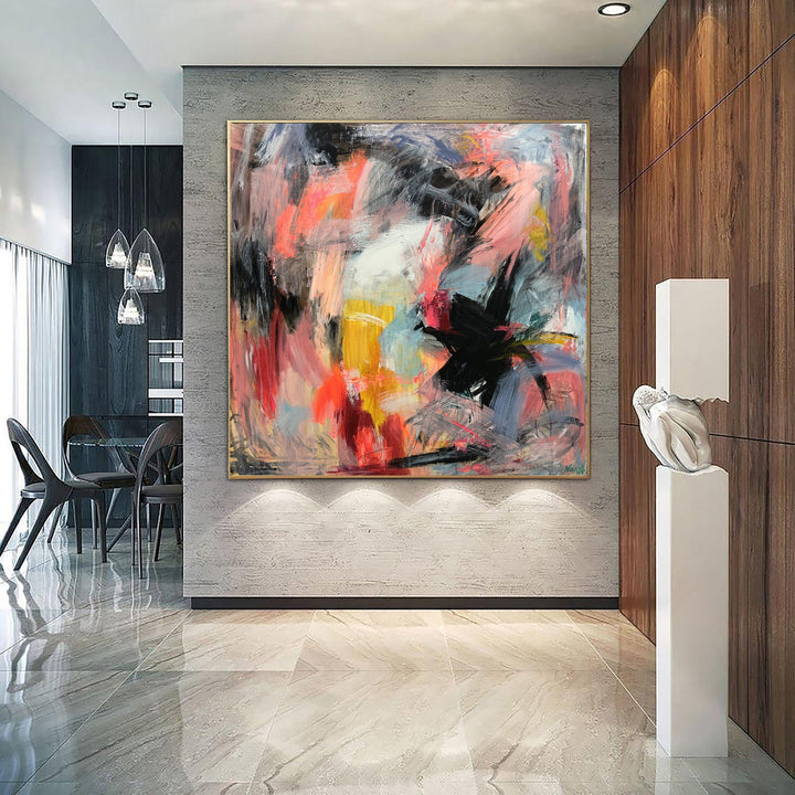 Large Abstract Colorful Paintings on Canvas Original Vibrant Wall Art Modern Oil Painting Textured Fine Art | SATURDAY MORNING - trendgallery.ca