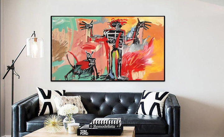 Urban Style Paintings On Canvas Neo Expressionism Painting Street Art Weird Artwork 30x46 Art Graffiti Style Wall Art | BOY AND DOG - trendgallery.ca