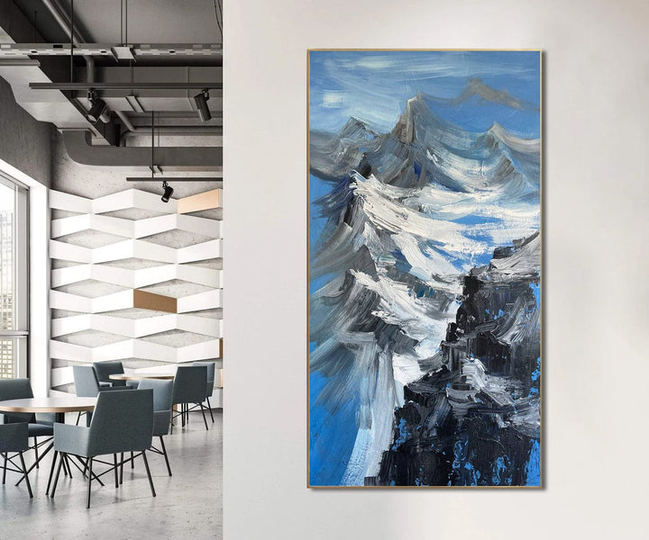 Large Original Abstract Mountains Paintings On Canvas Modern Textured Painting Hand painted Expressionist Artwork Calming Fine Art Wall Decor | BREATHTAKING VIEW - trendgallery.ca