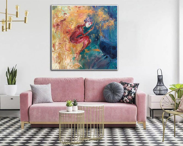 Large Abstract Colorful Figurative Paintings On Canvas Contemporary Fine Art Texture Painting Modern Wall Art | SECRET DREAMS - trendgallery.ca
