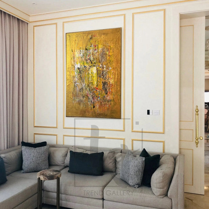 Abstract Painting On Canvas Gold Painting Contemporary Art Painting | GOLDEN COIN - trendgallery.ca