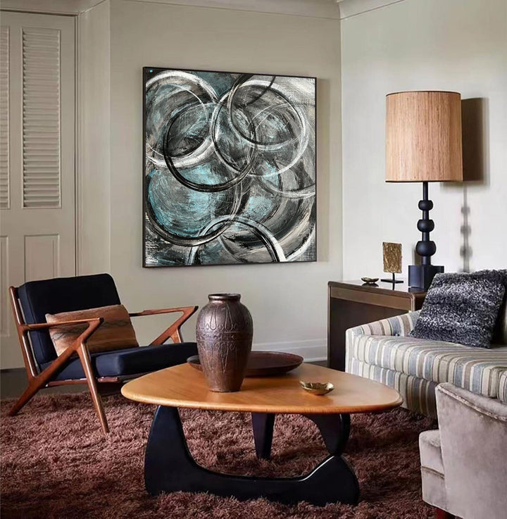 Original Circles Paintings On Cangvas, Modern Abstract Textured Contemporary Artwork is a Perfect Decor for your Living Room | CIRCLES PLEXUS