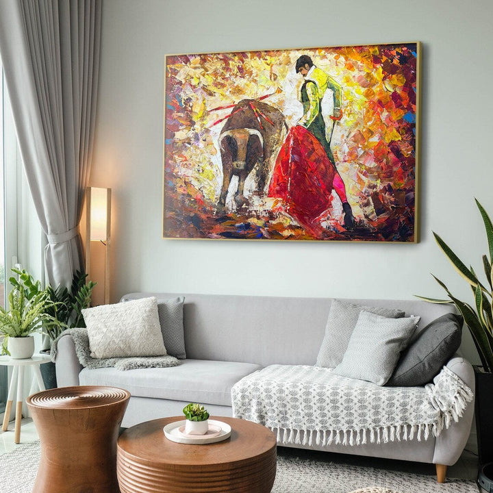 Spanish Matador Bullfighter Acrylic Painting Corrida Original Oil Painting Bullfight Torero | SPANISH MATADOR - trendgallery.ca