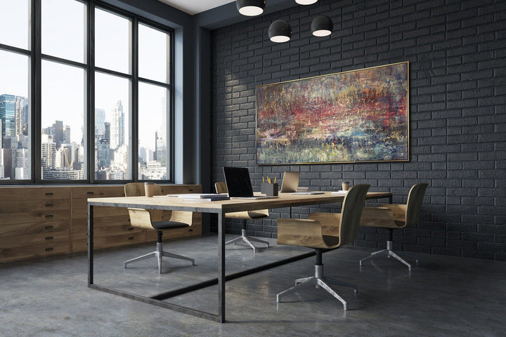 Large Colorful Painting on Canvas Abstract Contemporary Wall Art Original Artwork for Room | COMPREHENSION - trendgallery.ca