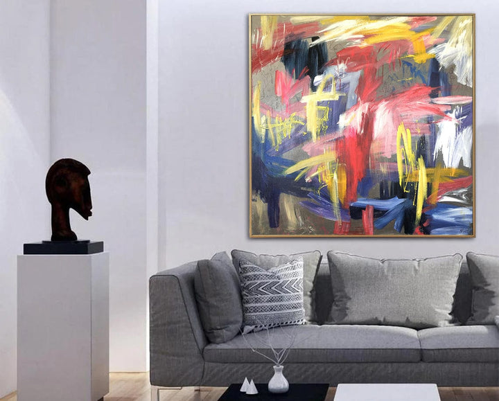 Large Abstract Colorful Paintings on Canvas Original Vibrant Painting Contemporary Textured Art Modern Oil Painting | VIBRANT RESONANCE - trendgallery.ca