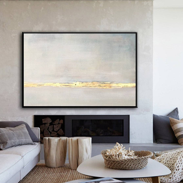 Abstract Acrylic Painting On Canvas Original Gray Painting Gold Painting Contemporary Art | GLEAM - trendgallery.ca