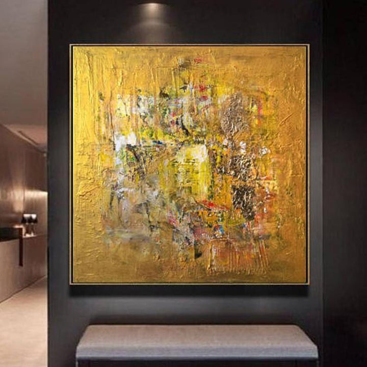 Abstract Painting in Gold, Yellow and Brown | GOLDEN COIN - trendgallery.ca
