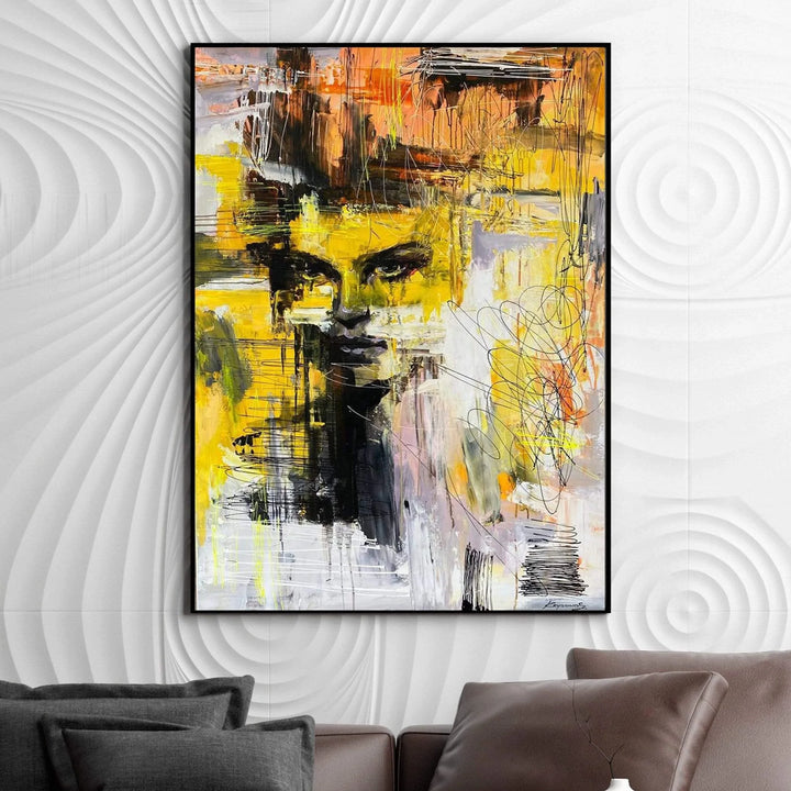 Original Abstract Colorful Woman Painting On Canvas Acrylic Human Fine Art Oil Painting Contemporary Wall Art | SILENT OBSERVER - trendgallery.ca