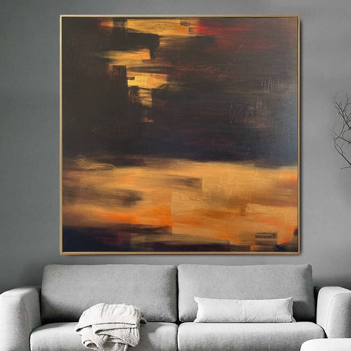 Abstract Sand Painting Colorful Art Sandstorm Painting On Canvas Orange Sand Original Wall Art for Living Room | SANDSTORM - trendgallery.ca
