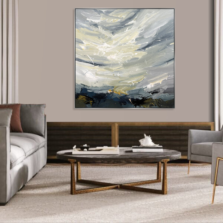 Original Abstract Nature Paintings On Canvas Modern Oil Painting Textured Acrylic Artwork Painting Wall Decor | DEPTH OF NATURE 305 35.4"x35.4"