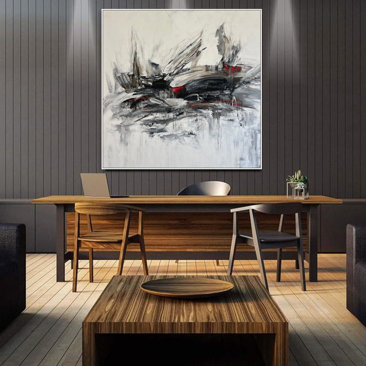 Abstract Black And White Paintings On Canvas, Abstract Contemporary Ary, Modern Handmade Art Acrylic Oil Painting Wall Decor for Home | THE PIRATE SHIP