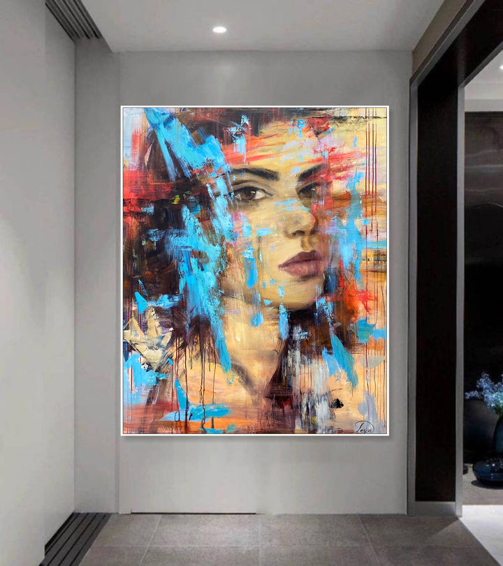 Woman Painting Acrylic Original Paintings Of Women Original Oil Painting Creative Abstract Modern Wall Art Framed Fine Art Painting | GENTLE STRENGTH 60"x48"